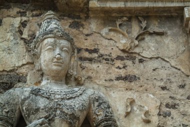 Geleneksel sıva / tarihi turistik ve tarihi mekanlara Chiangmai Tayland 