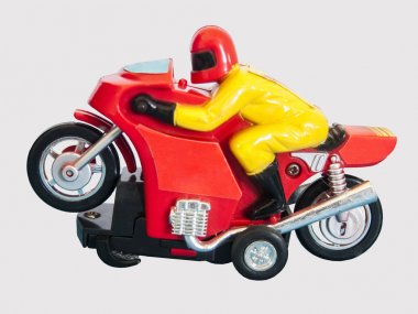 Motosiklet modeli oyuncak yarış / izole beyaz