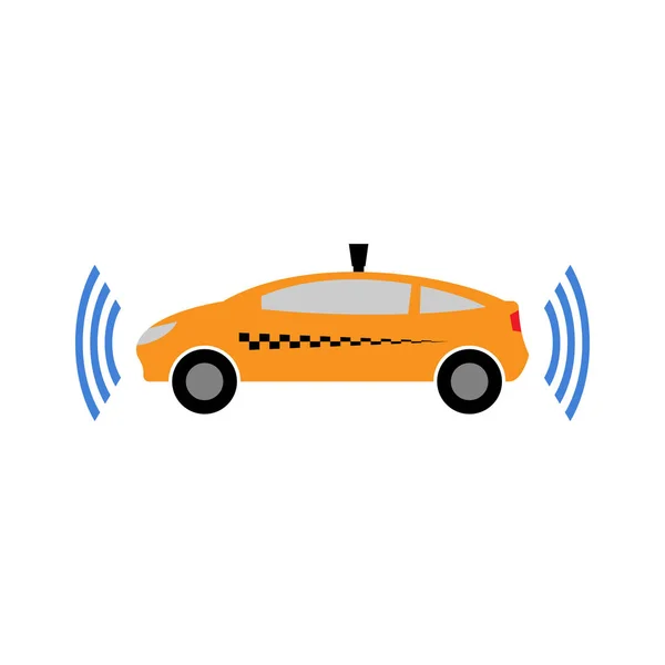 Auto-condução táxi vetor ilustração —  Vetores de Stock