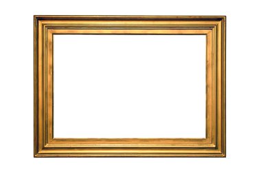Altın çerçeve üzerinde beyaz izole