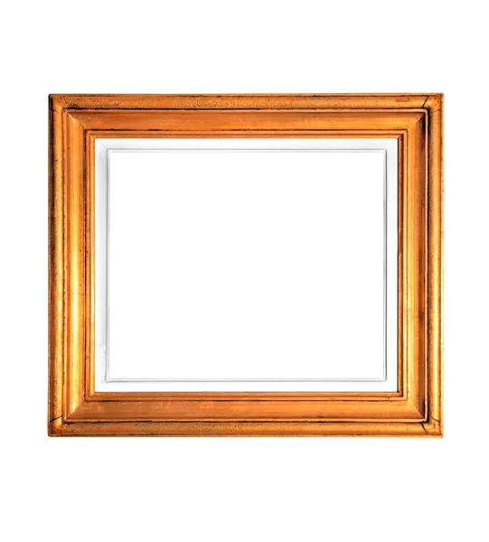 Gouden frame geïsoleerd op wit — Stockfoto