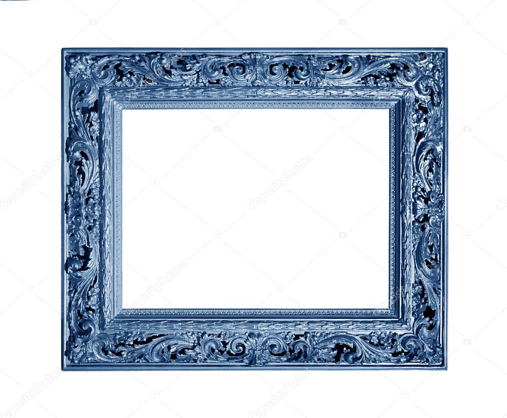 Blue Picture frame isolated on white