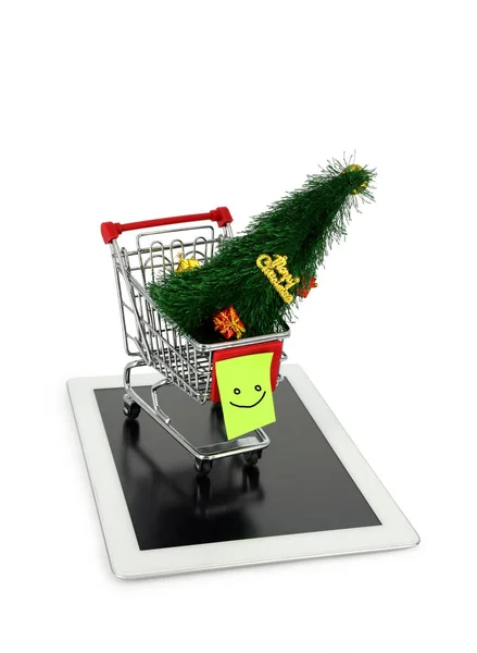 Shopping natalizio online — Foto Stock