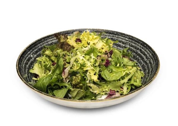 Schüssel Salat Auf Weißem Hintergrund — Stockfoto