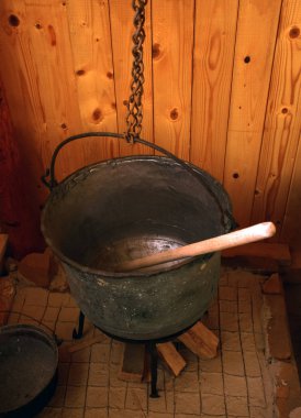 Eski kirli metalik pan 