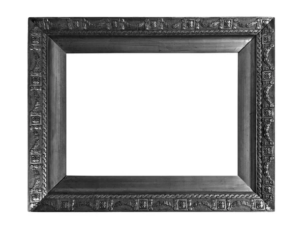 Antiker Silberner Rahmen Auf Weißem Hintergrund — Stockfoto