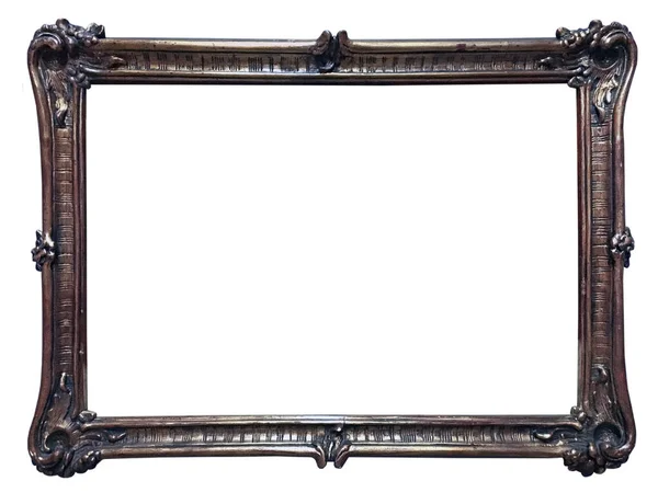 Silver Vintage Picture Frame Isolated White Background — Stock Photo, Image