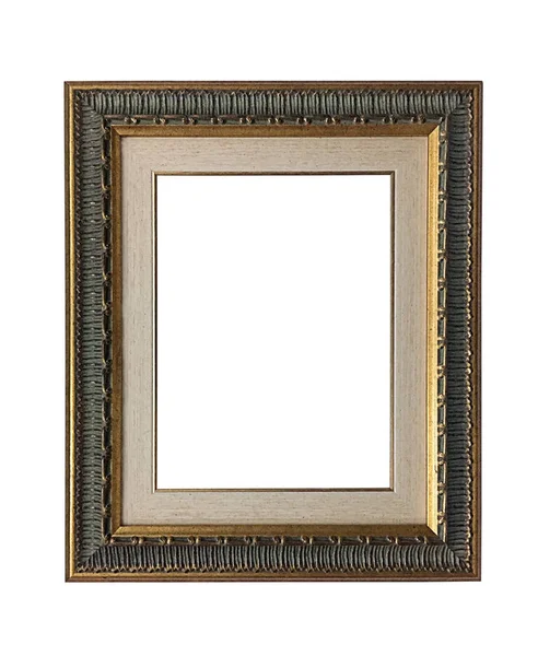 Gouden Vintage Frame Geïsoleerd Witte Achtergrond — Stockfoto