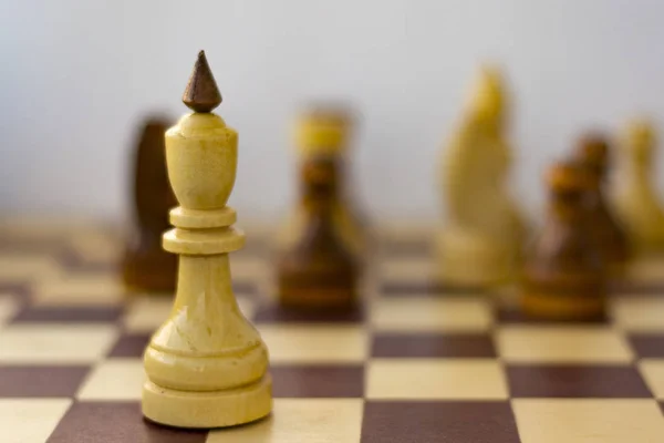 Concept of leadership, success, motivation. Chess pieces on the Board. — Stock Photo, Image