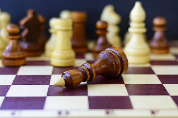 Concept of leadership, success, motivation. Chess pieces on the Board. — Stock Photo, Image