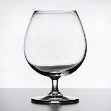 Tek boş brendi cam beyaz arka plan üzerinde.