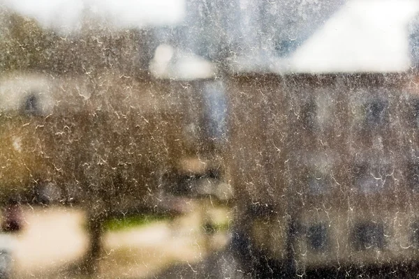 Dirty window from autumn rain — Stock Photo, Image