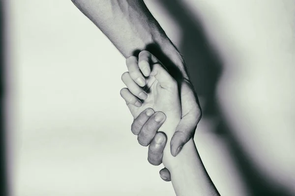 Holding Hands Helping Drug Addict Teenage White Background Stop Drug — Stock Photo, Image