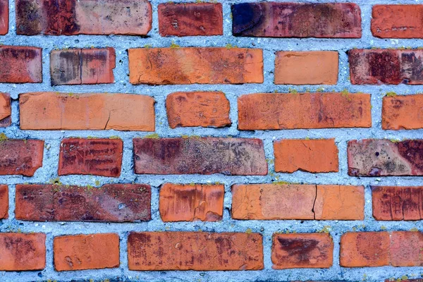 Rode oude bakstenen muur textuur grunge achtergrond met vignetted hoeken — Stockfoto