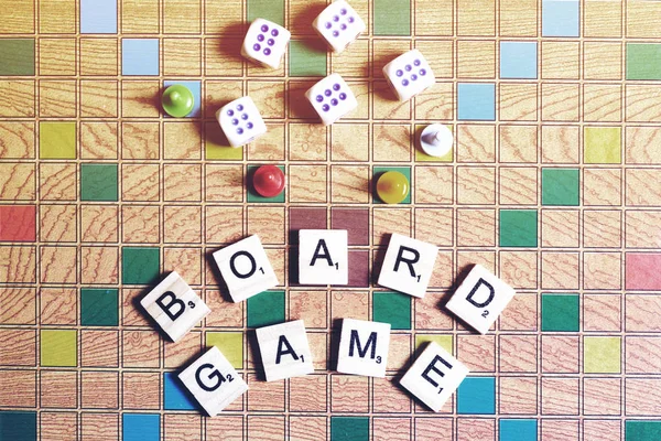 Board games. Home entertainment, games, canvas, cubes, cones.