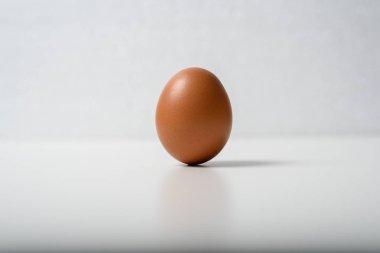 Minimalizm. Sadece çiğ yumurta beyaz bir tablo