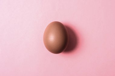 Minimalizm. açık pembe renkli bir rustik yumurta