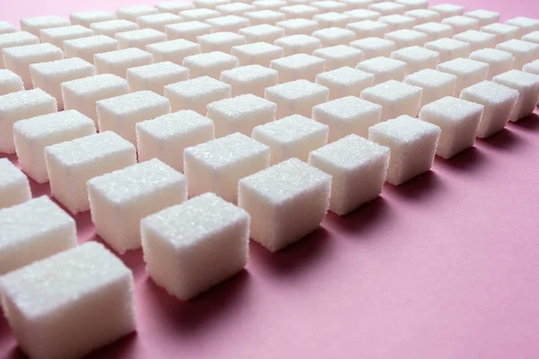 Imagem abstrata de cubos de açúcar uniformemente espaçados — Fotografia de Stock