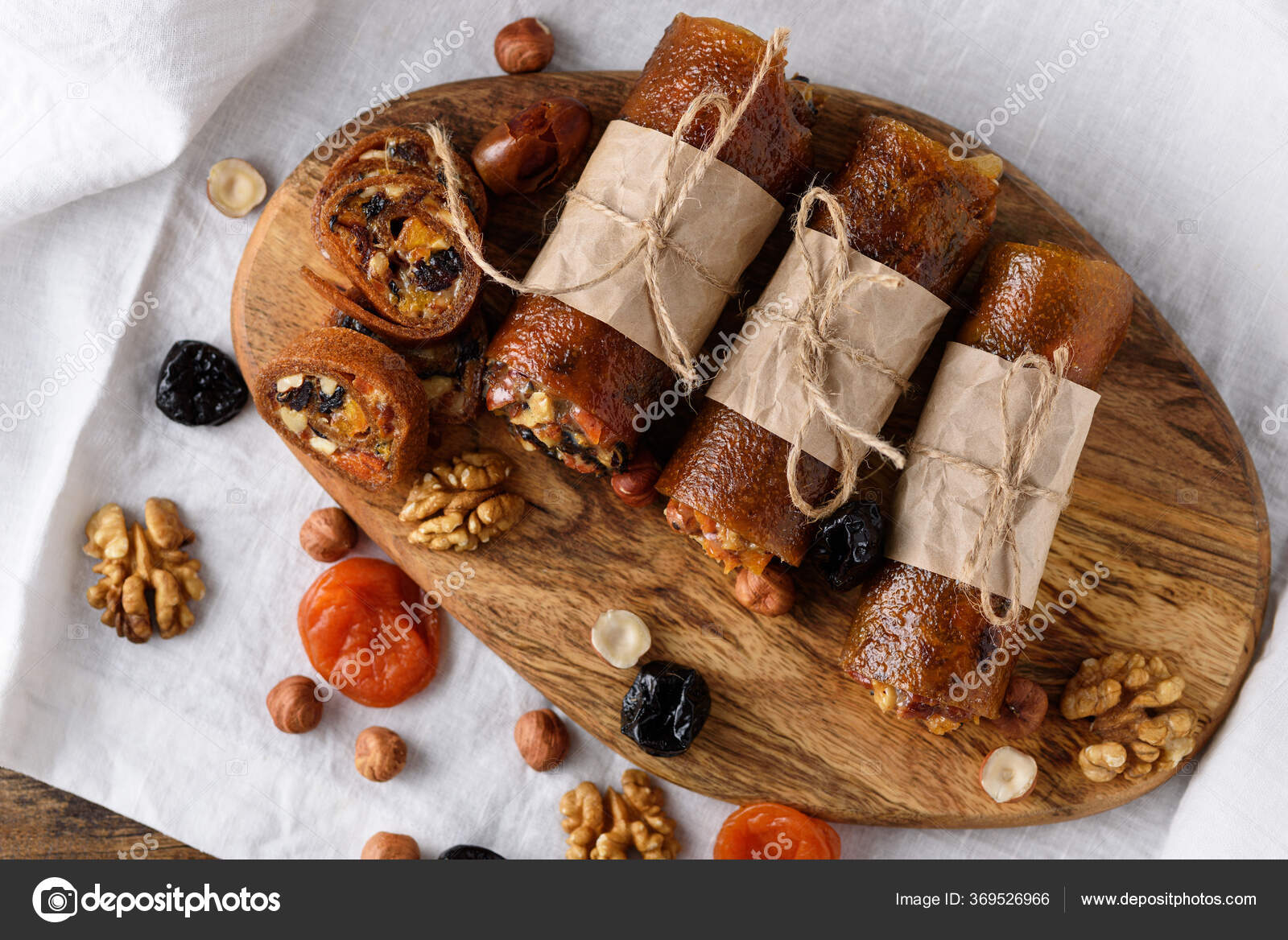 Pastilla Frutas Con Frutas Secas Frutos Secos Miel Envuelta Papel