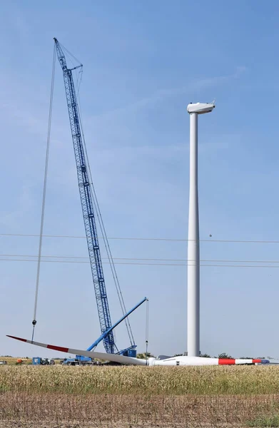 Bau eines Windparks - erneuerbare Energien — Stockfoto