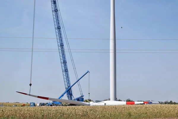 Bir rüzgar çiftliği - yenilenebilir enerji inşaatı