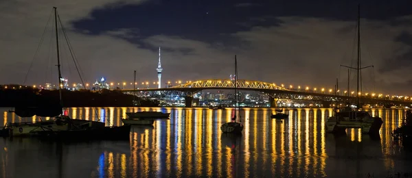 Vista Panorâmica Cidade Auckland Noite — Fotografia de Stock