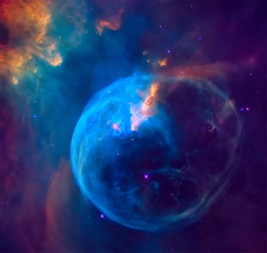 The Bubble Nebula in the constellation Cassiopeia. clipart