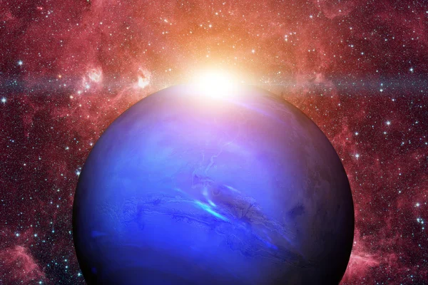 태양계: 해왕성. 이 행성은 태양으로부터 8 번째로 먼 행성이다.. — 스톡 사진