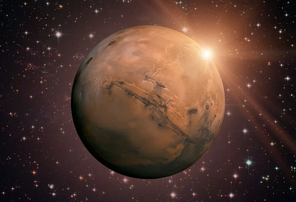 Сонячна система - Марс. Це четверта планета від Сонця.. — стокове фото