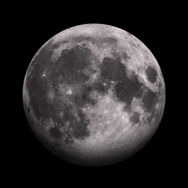 Sistema Solar - Lua. Planeta isolado sobre fundo preto . — Fotografia de Stock