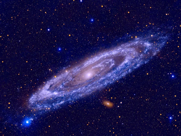 Galaxia Andromeda este cea mai apropiată galaxie spirală de Calea Lactee. — Fotografie, imagine de stoc