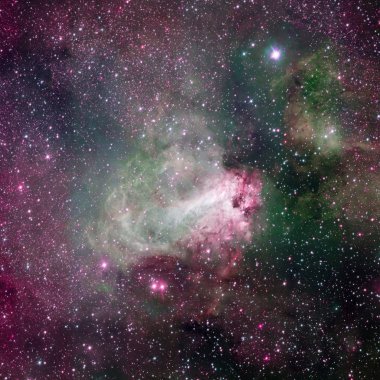 Star-forming region Messier 17, Omega Nebula or Swan Nebula . clipart