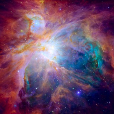 Orion Bulutsusu Hubble panoramik binlerce yıldız ortaya koymaktadır.