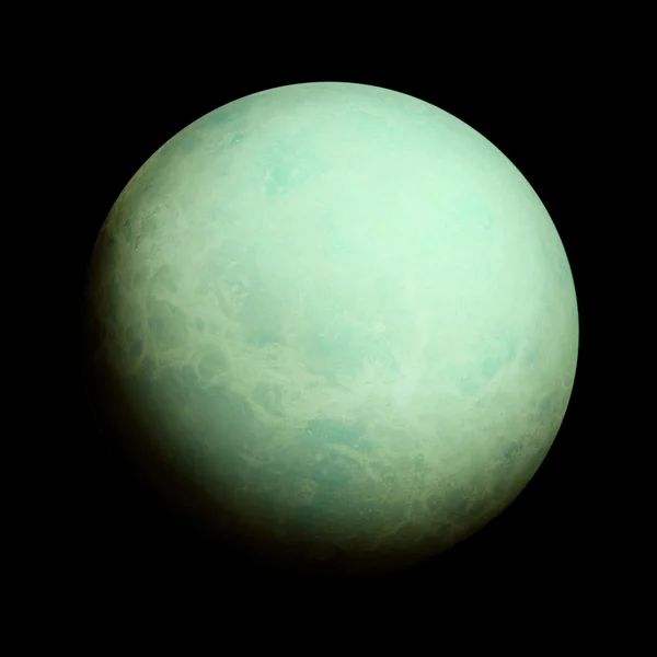 Sluneční soustava-uran. Izolovaná planeta na černém pozadí. — Stock fotografie