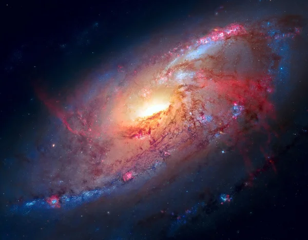 M106, Spiral Galaxy in the constellation Canes Venatici. — Stock Photo, Image