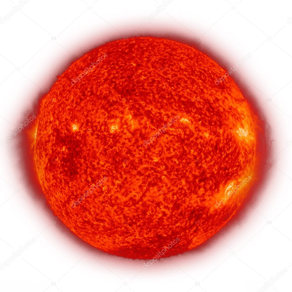 Solar System - Sun. Isolated planet on white background.