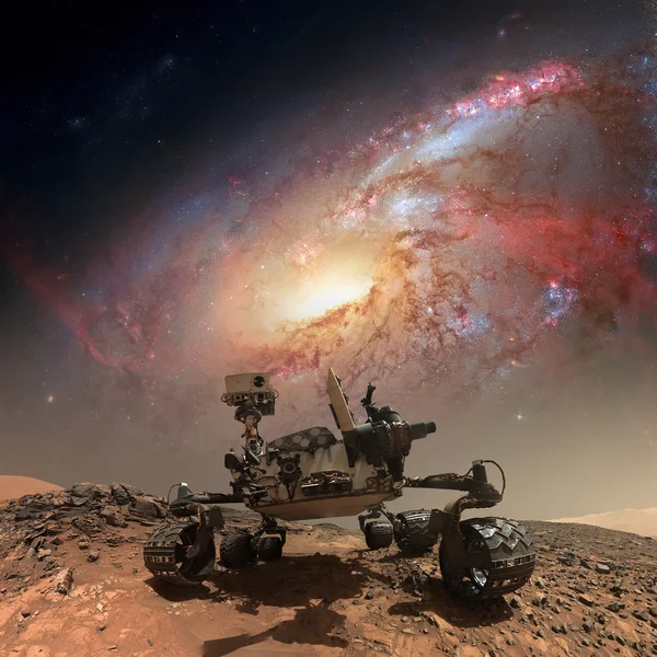 Mars 'ın yüzeyini araştıran meraklı bir gezgin..