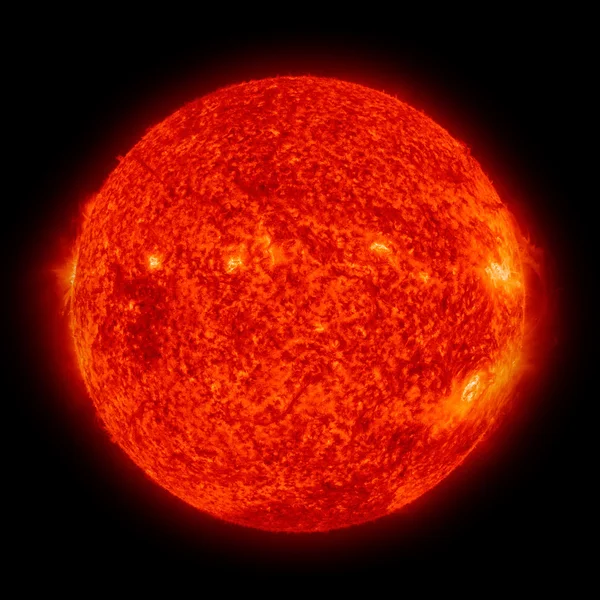 Zonnestelsel - Sun. geïsoleerd planeet op zwarte achtergrond. — Stockfoto