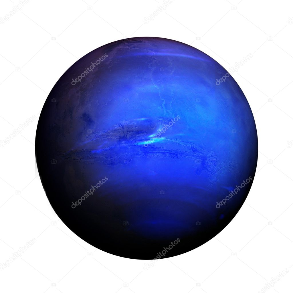 Solar System - Neptune. Isolated planet on white background.