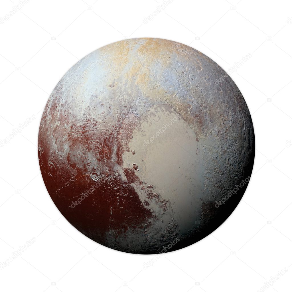 Solar System - Pluto. Isolated planet on white background.