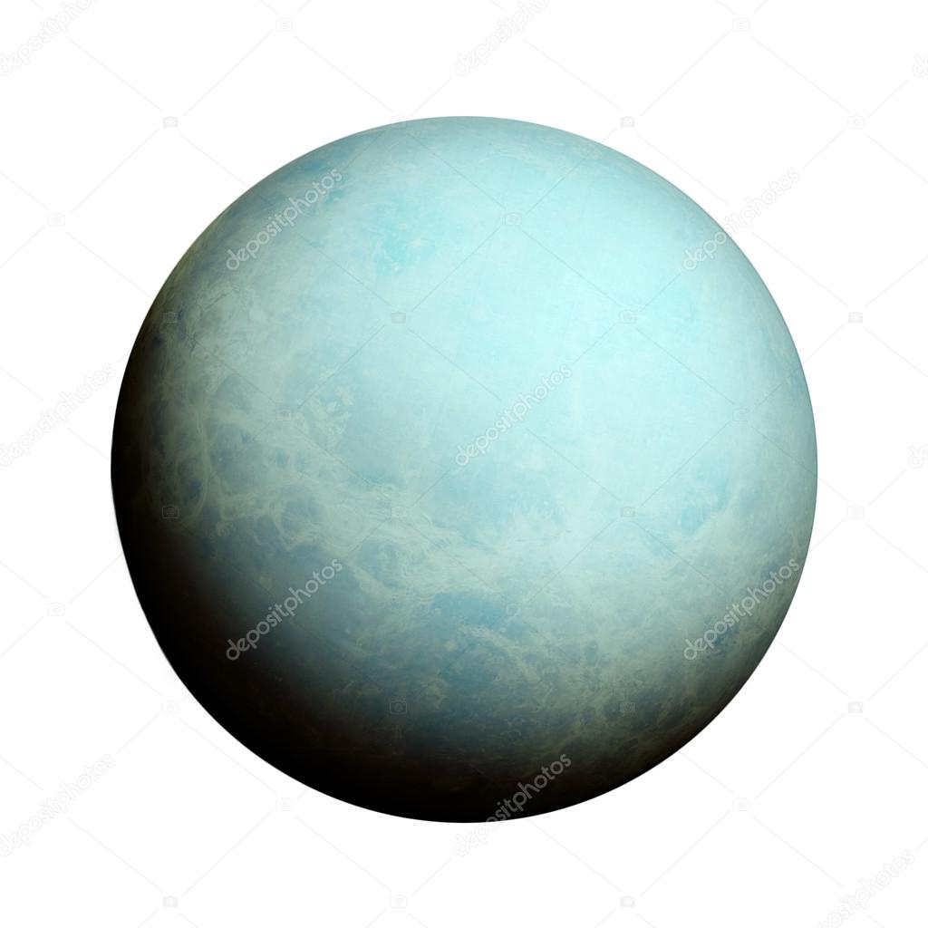 Solar System - Uranus. Geïsoleerde planeet op witte ...