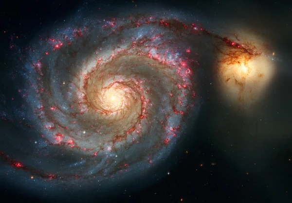 Whirlpool Galaxy. Den majestätiska spiralgalaxens graciösa armar. — Stockfoto
