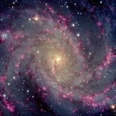 Gökadası. Kral ve Kuğu takımyıldızları bölgesinde bulunan sarmal gökada.