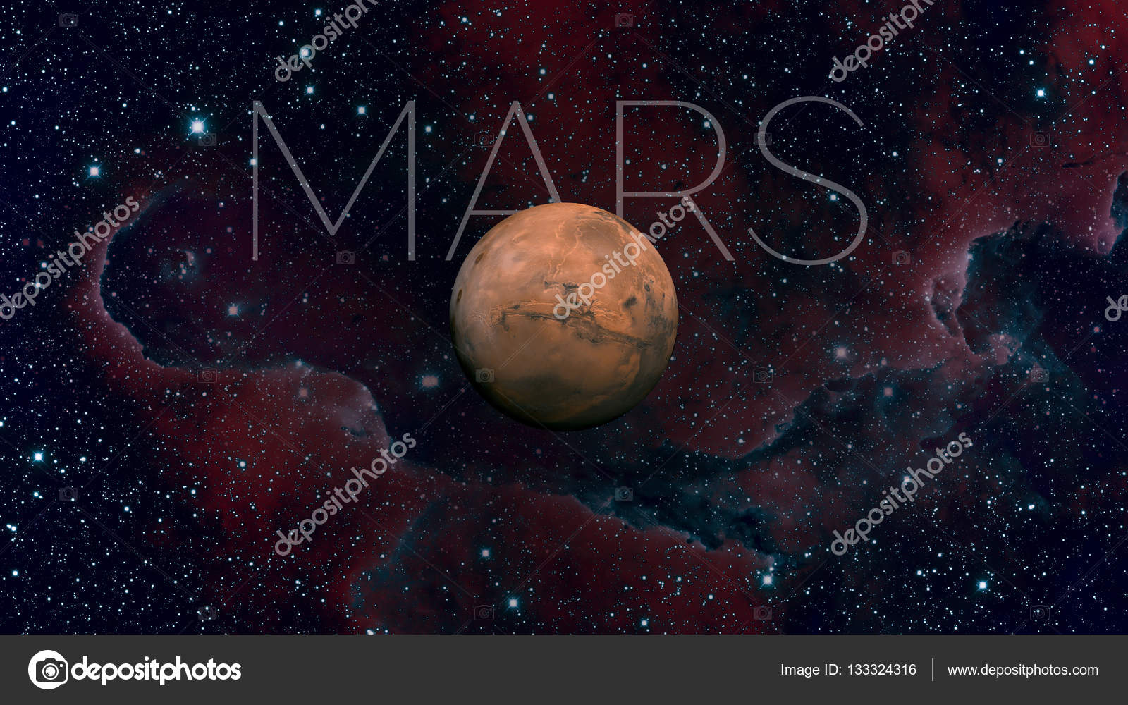Sistema solar - Marte. Es el cuarto planeta desde el sol — Foto de ... Sistema solar - Marte. Es el cuarto planeta desde el sol — Foto de ...