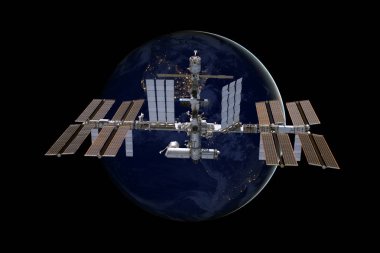 Dünya üzerindeki Uluslararası Uzay İstasyonu.