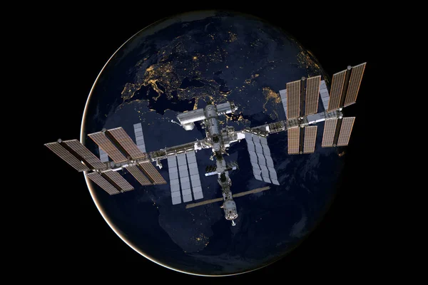 Station spatiale internationale sur la planète Terre. — Photo