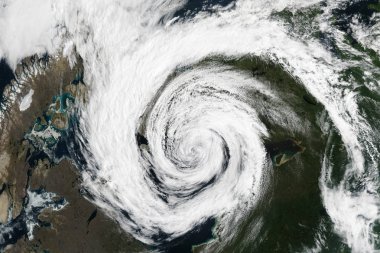 Siklon - uzaydan görünümü. Bu görüntü unsurları Nasa tarafından döşenmiştir