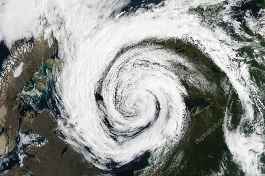 Cyclone - view from space. Elements of this image are furnished by NASA
