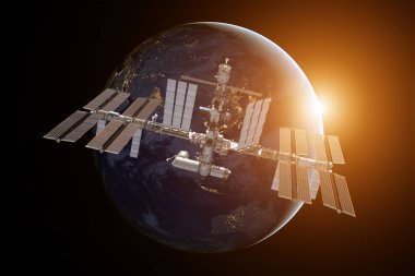 Dünya üzerindeki Uluslararası Uzay İstasyonu.