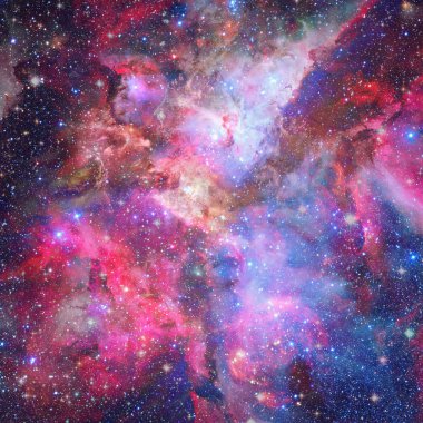 Nebula ve galaksiler uzayda. Bu görüntünün elementleri NASA tarafından desteklenmektedir.